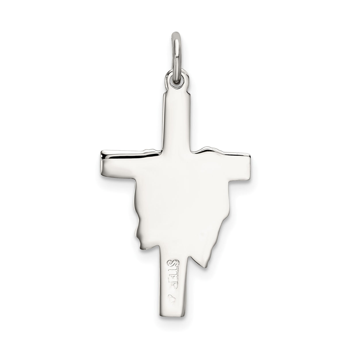 Sterling Silver Cross Pendant with Draped Satin Finish and Polished Detail for Men and Women
