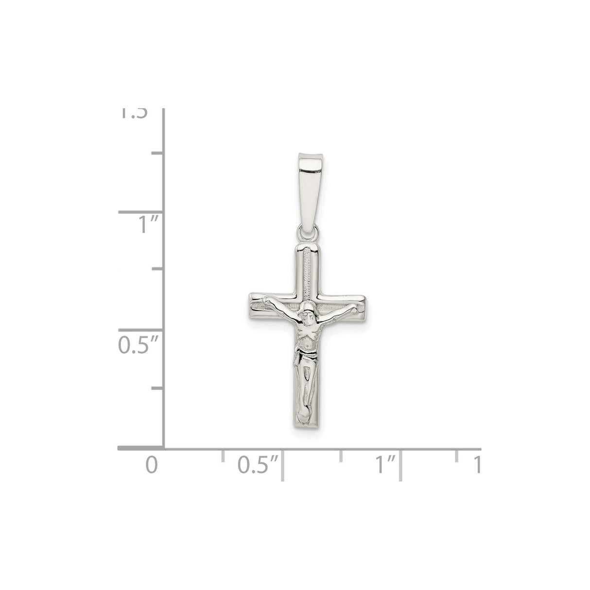 Sterling Silver Crucifix Cross Pendant with Detailed Jesus Charm, Christian Faith Jewelry