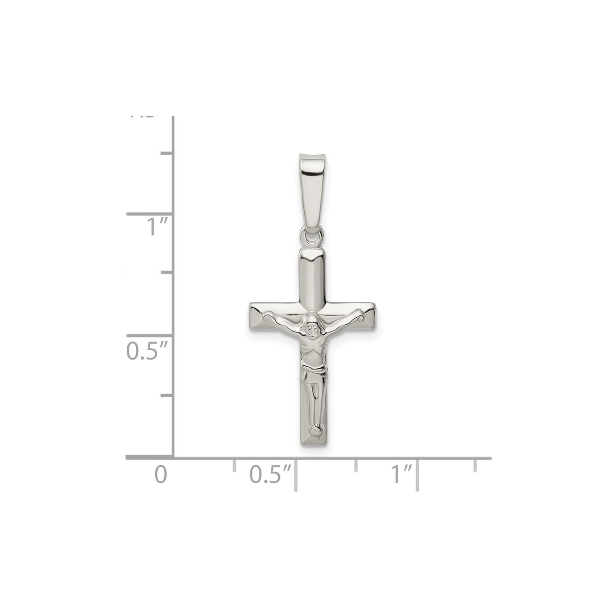 Sterling Silver Crucifix Cross Pendant with Jesus Figure, Religious Faith Style