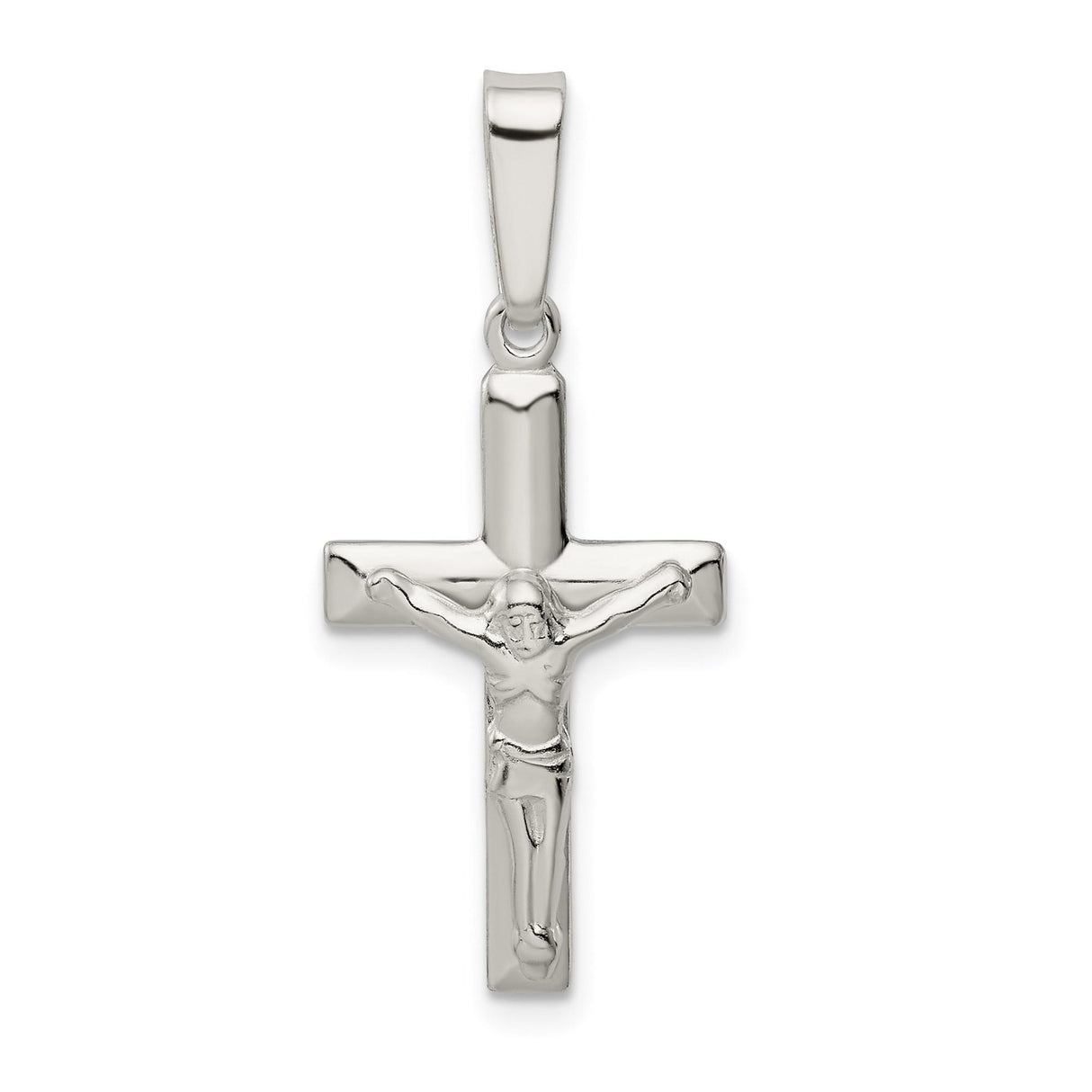 Sterling Silver Crucifix Cross Pendant with Jesus Figure, Religious Faith Style
