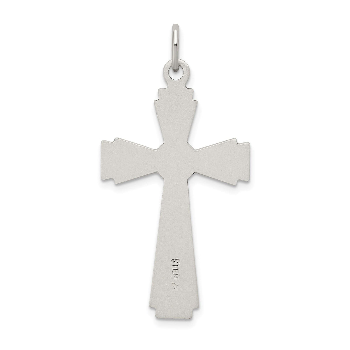 Sterling Silver Crucifix Cross Pendant with INRI Jesus Design and Flared Arms