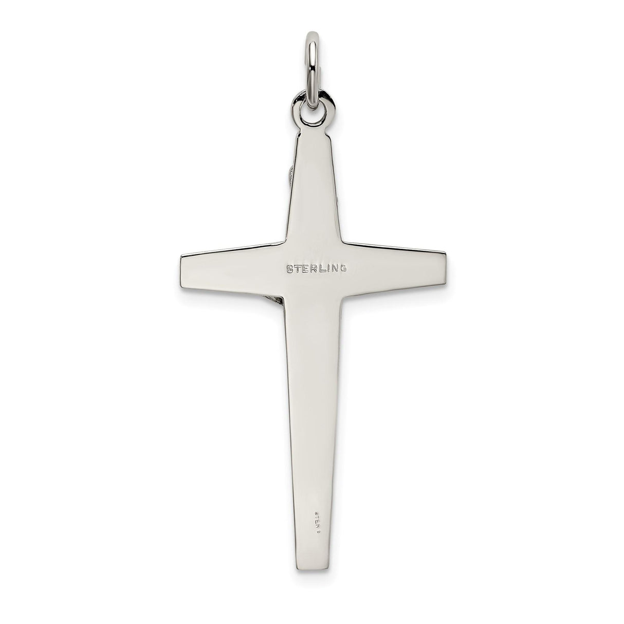 Sterling Silver Crucifix Cross Pendant with 14k Gold Jesus Figure, Religious Christian Style