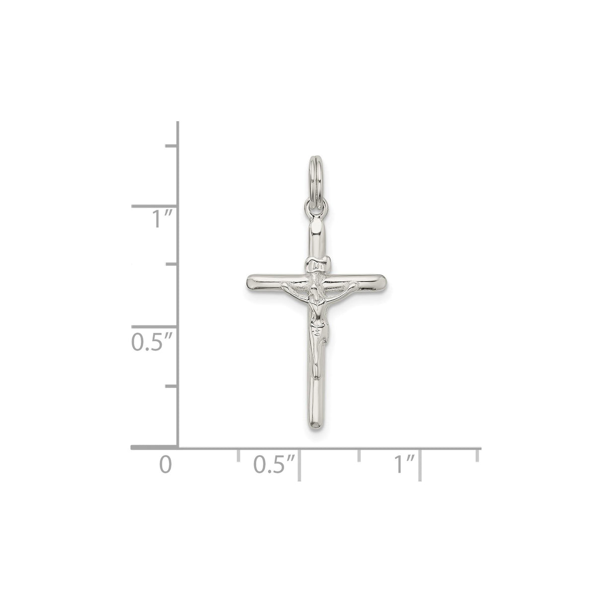 Sterling Silver Crucifix Cross Pendant with INRI Jesus Figure, Religious Jewelry for Men and Women