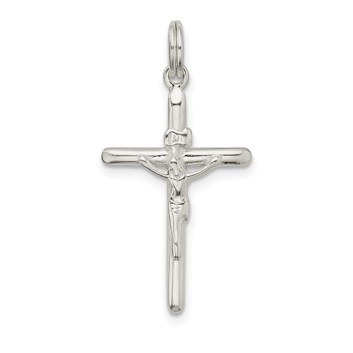 Sterling Silver Crucifix Cross Pendant with INRI Jesus Figure, Religious Jewelry for Men and Women