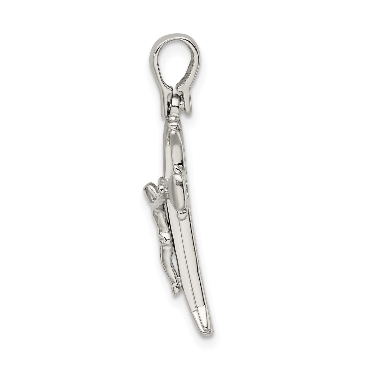 Sterling Silver Crucifix Cross Pendant with Satin and Polished Finish for Men and Women