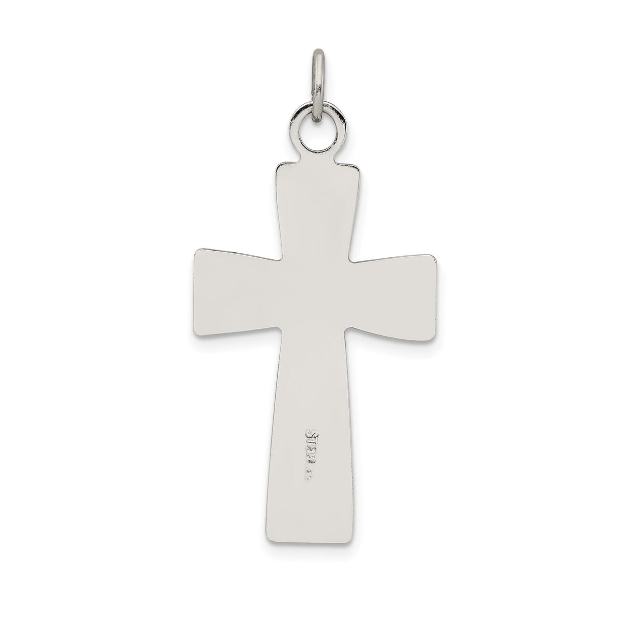 Sterling Silver Crucifix Pendant with Black Epoxy INRI Cross and High Relief Jesus