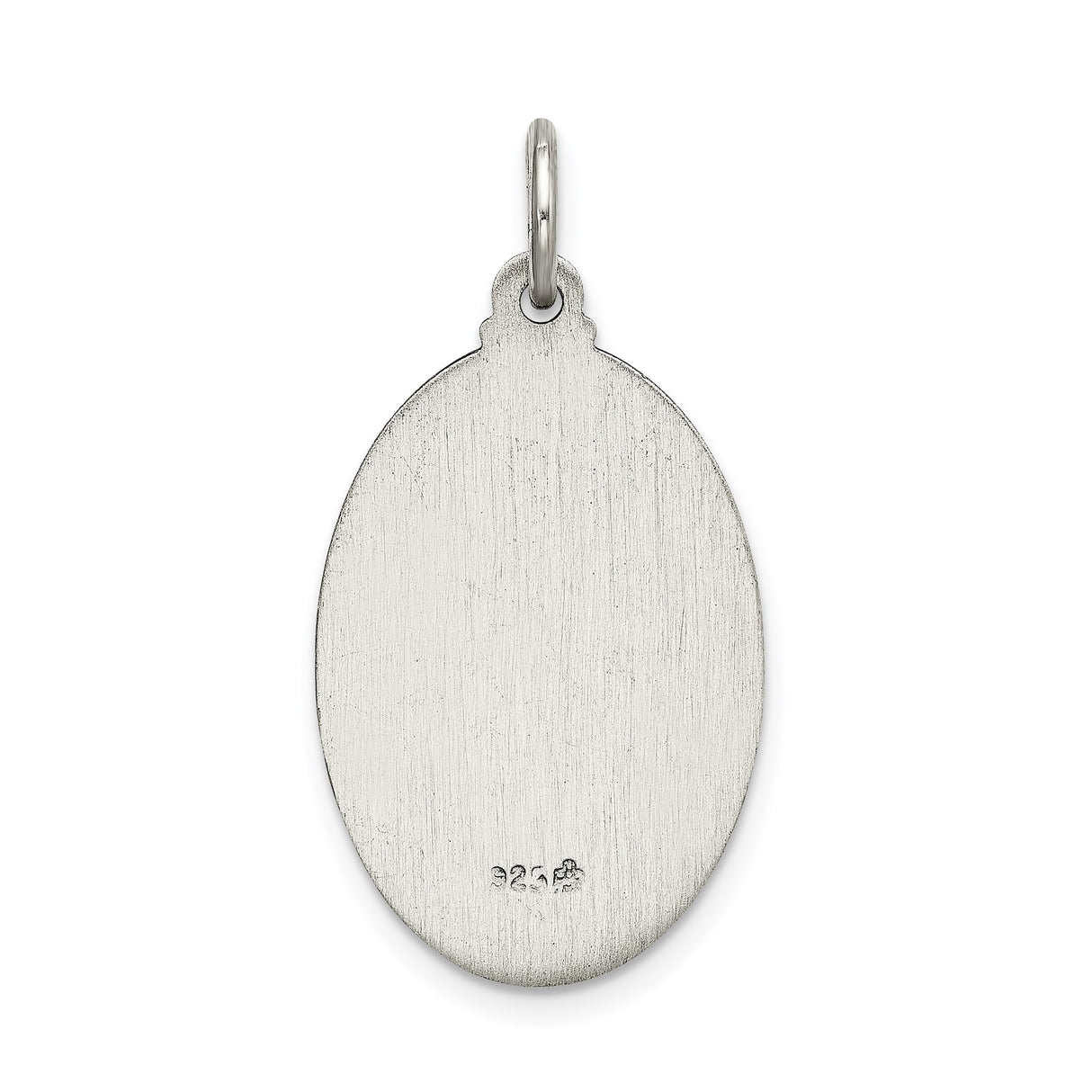 Sterling Silver Nuestra Señora de Guadalupe Pendant, Catholic Oval Medallion with Spanish Inscription