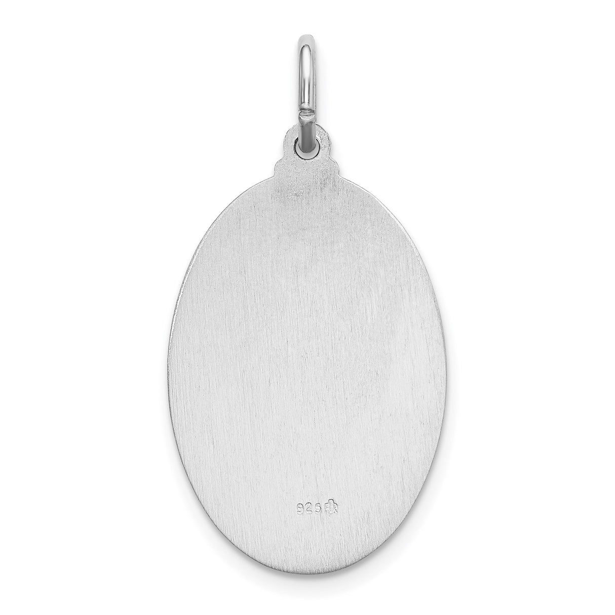 Sterling Silver Oval Pendant Featuring Our Lady of Guadalupe with Spanish Inscription