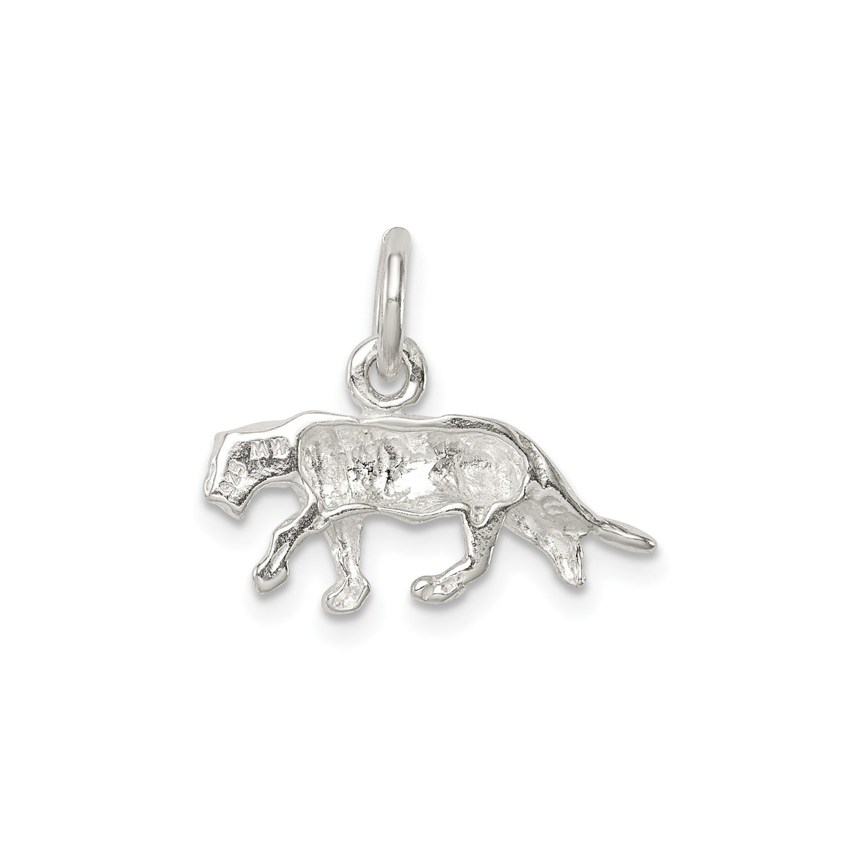 Sterling Silver Panther Pendant, Walking Jungle Cat Charm with Detailed Design for Women or Unisex Wear