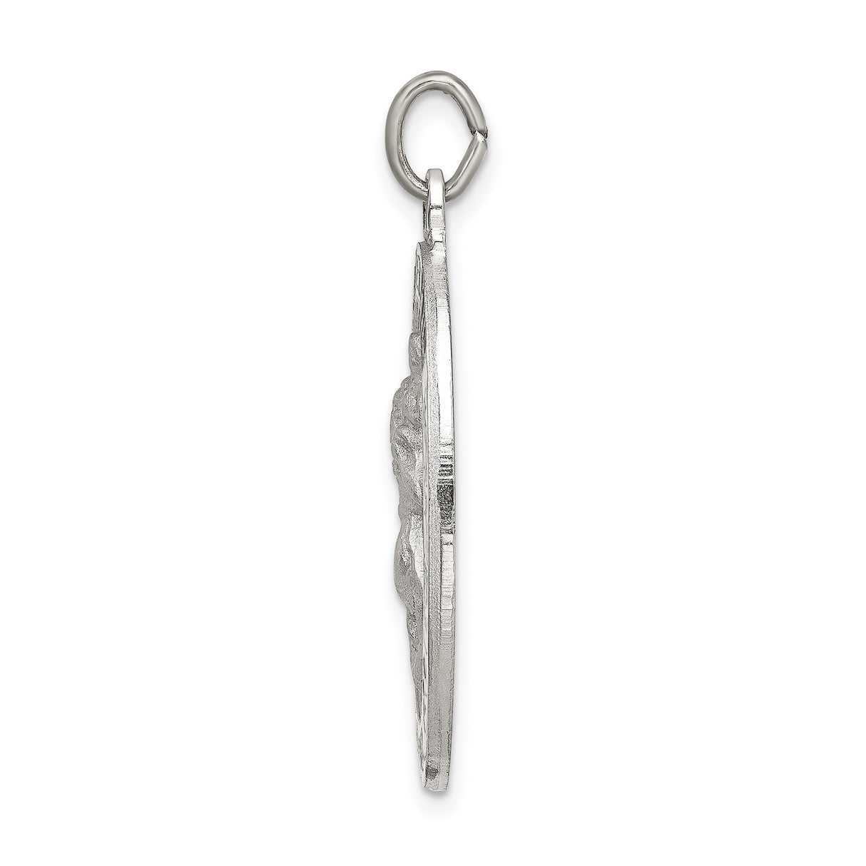 Sterling Silver Saint Christopher Medal Pendant with Navy Seal Design for Men