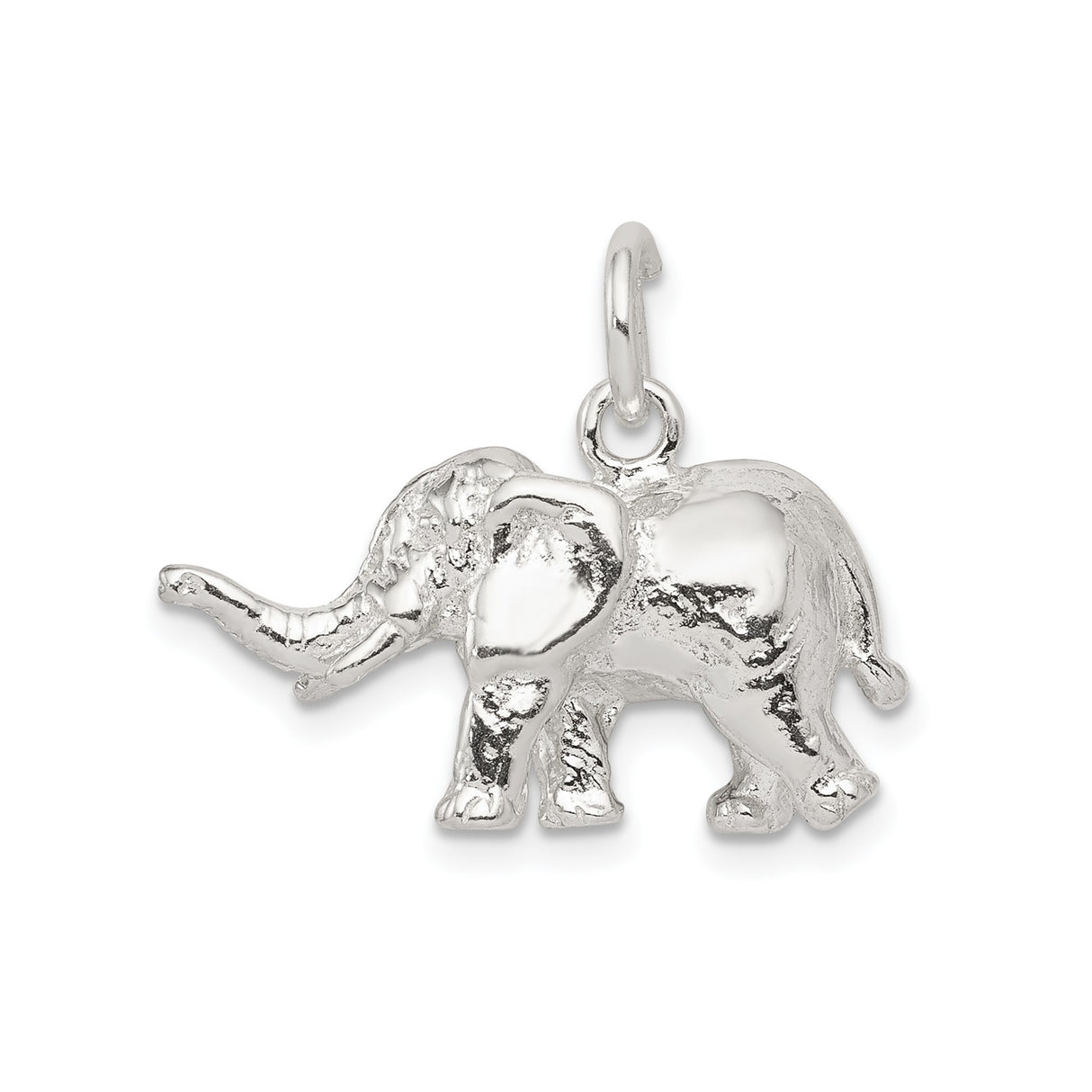 Sterling Silver Elephant Pendant, Realistic Animal Charm, Nature-Inspired Spiritual Jewelry
