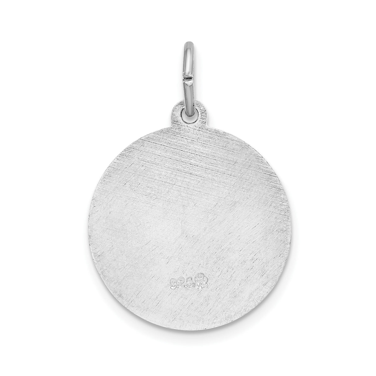 Sterling Silver Saint Anthony Round Pendant with Spanish Inscription for Men or Women