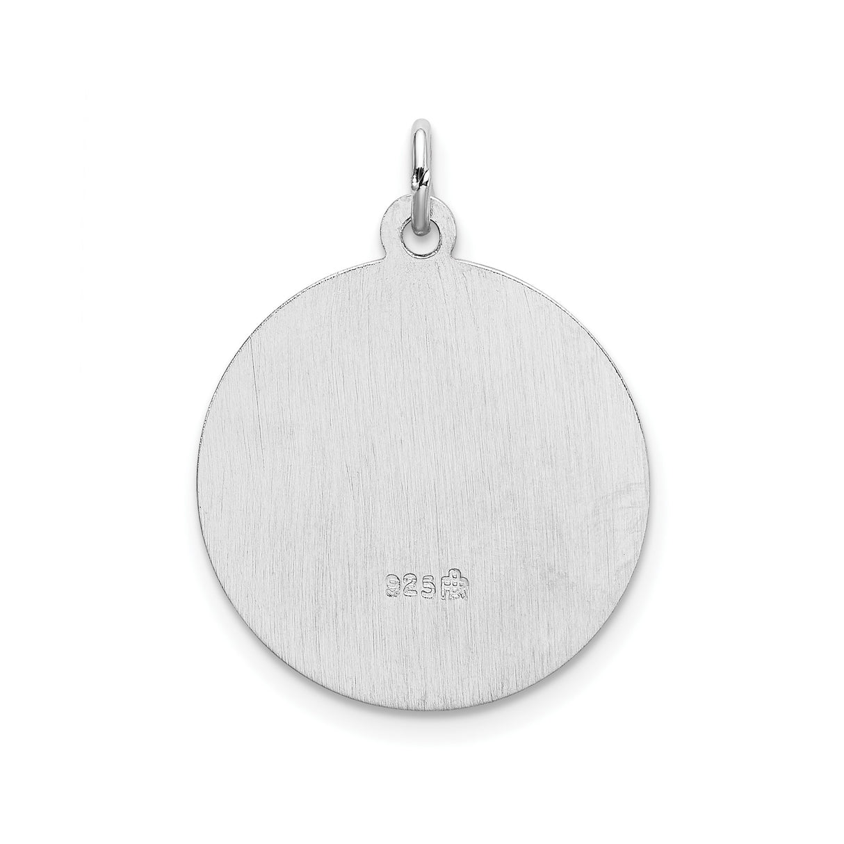 Sterling Silver San Gabriel Pendant, Religious Archangel Medal with Spanish Inscription