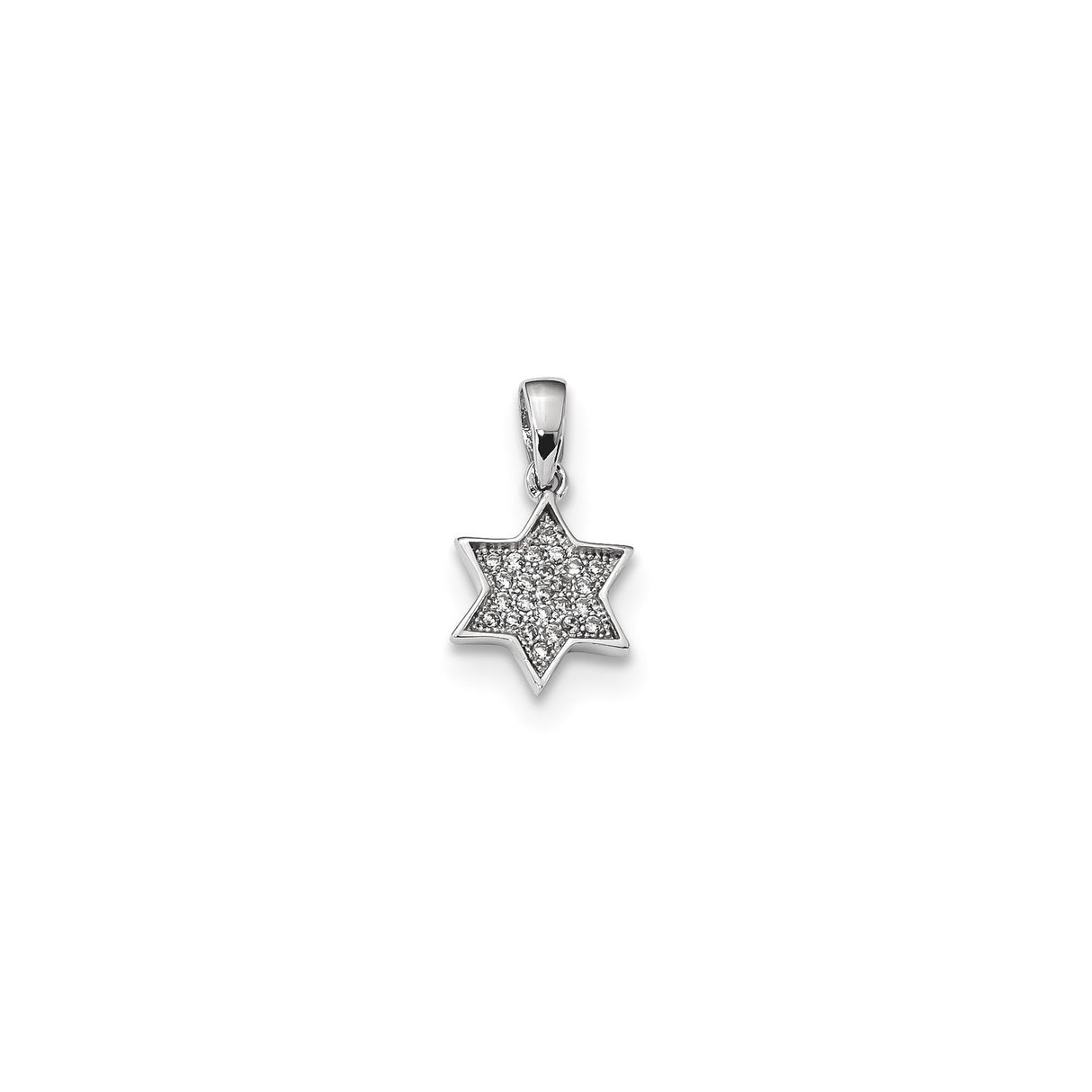 Sterling Silver Star of David Pendant with Cubic Zirconia, Jewish Symbol Jewelry for Women
