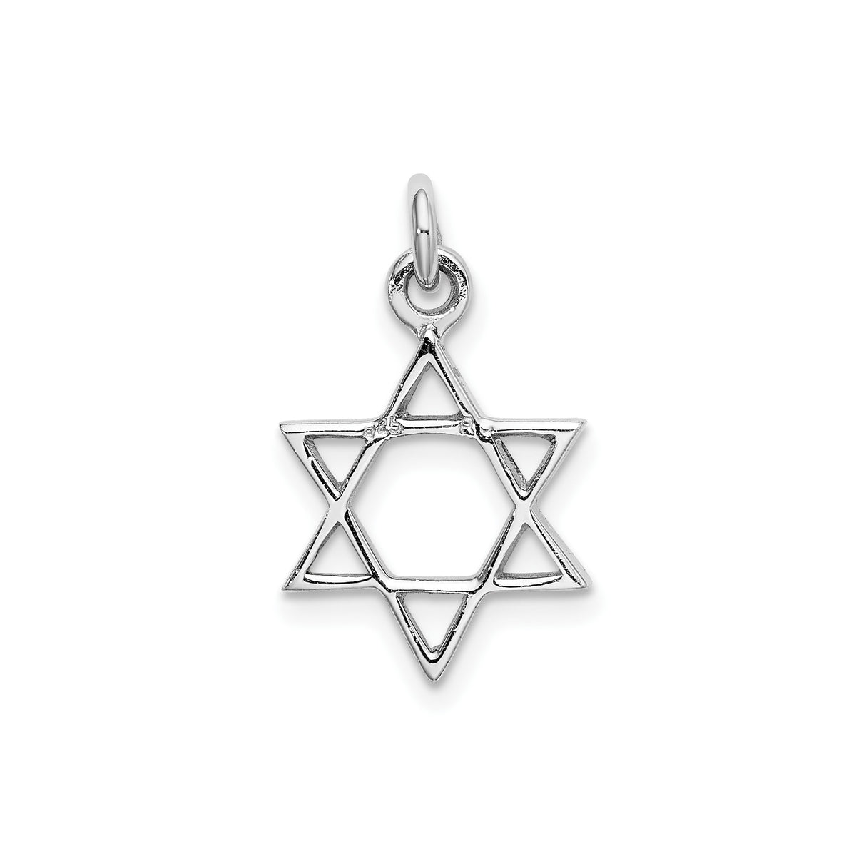Sterling Silver Star of David Pendant, Openwork Minimalist Jewish Symbol for Men and Women