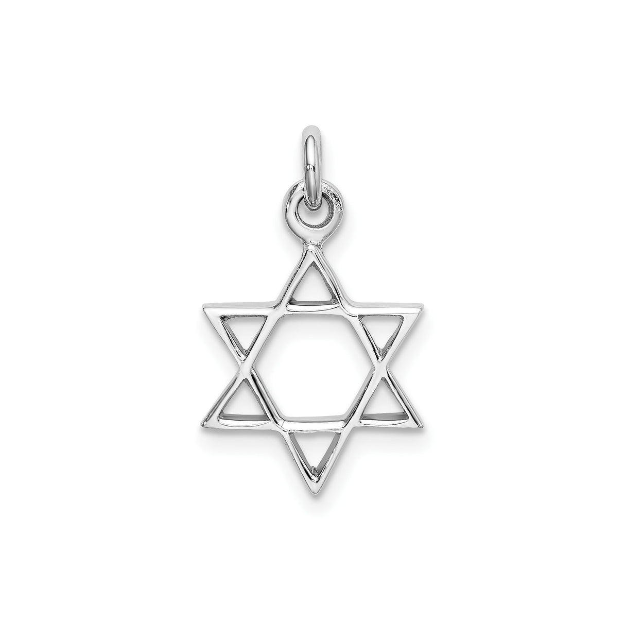 Sterling Silver Star of David Pendant, Openwork Minimalist Jewish Symbol for Men and Women