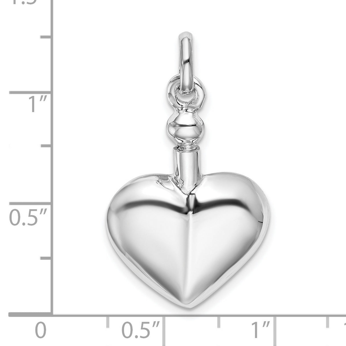 Sterling Silver Heart Urn Pendant with Screw Closure, Memorial Keepsake Jewelry for Women