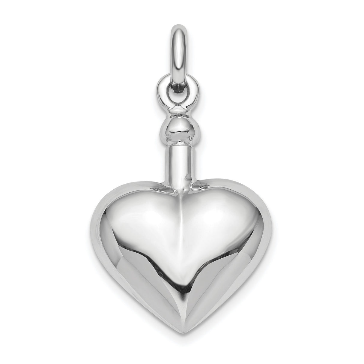 Sterling Silver Heart Urn Pendant with Screw Closure, Memorial Keepsake Jewelry for Women
