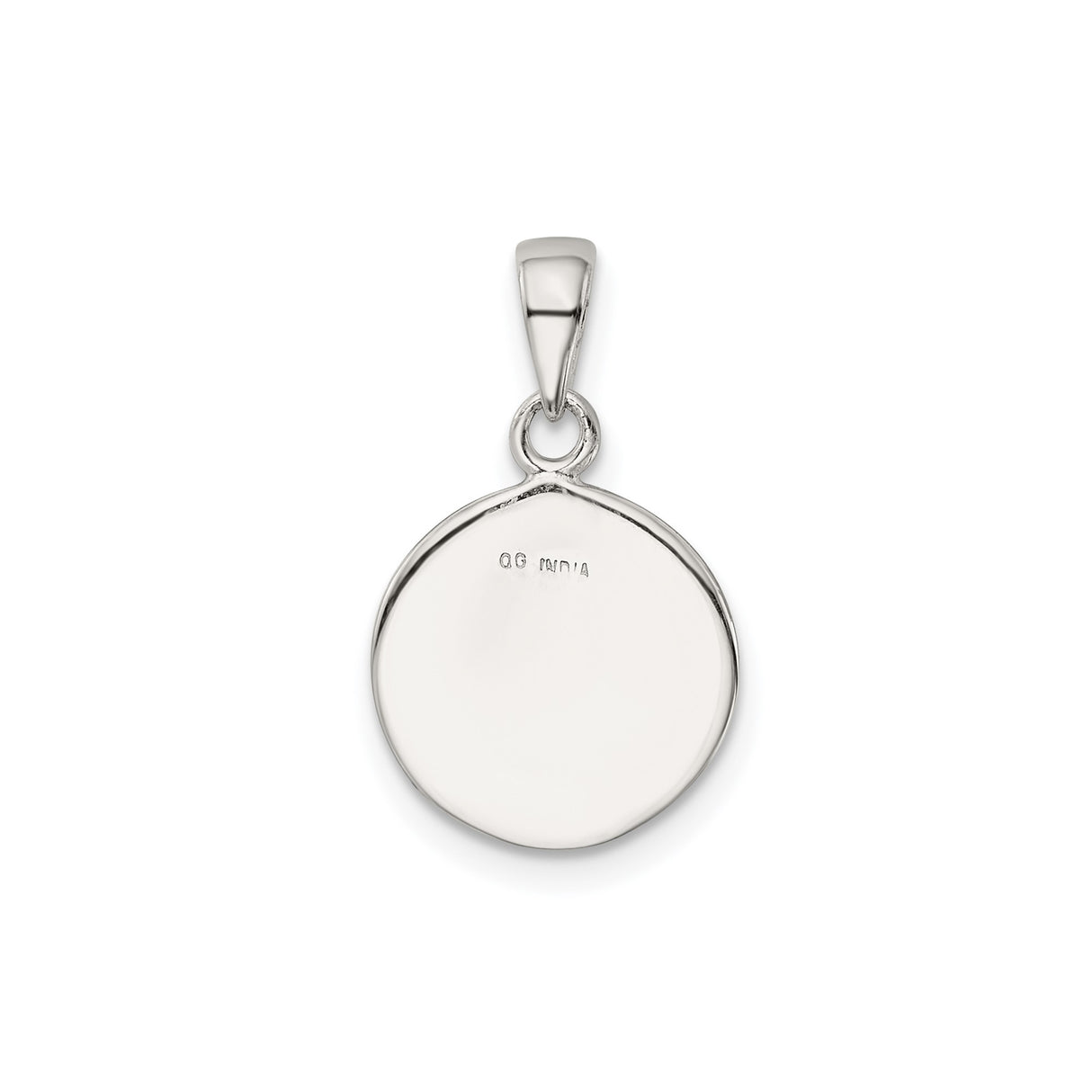 Sterling Silver Initial Pendant with Raised Letter B, Textured Round Design for Women