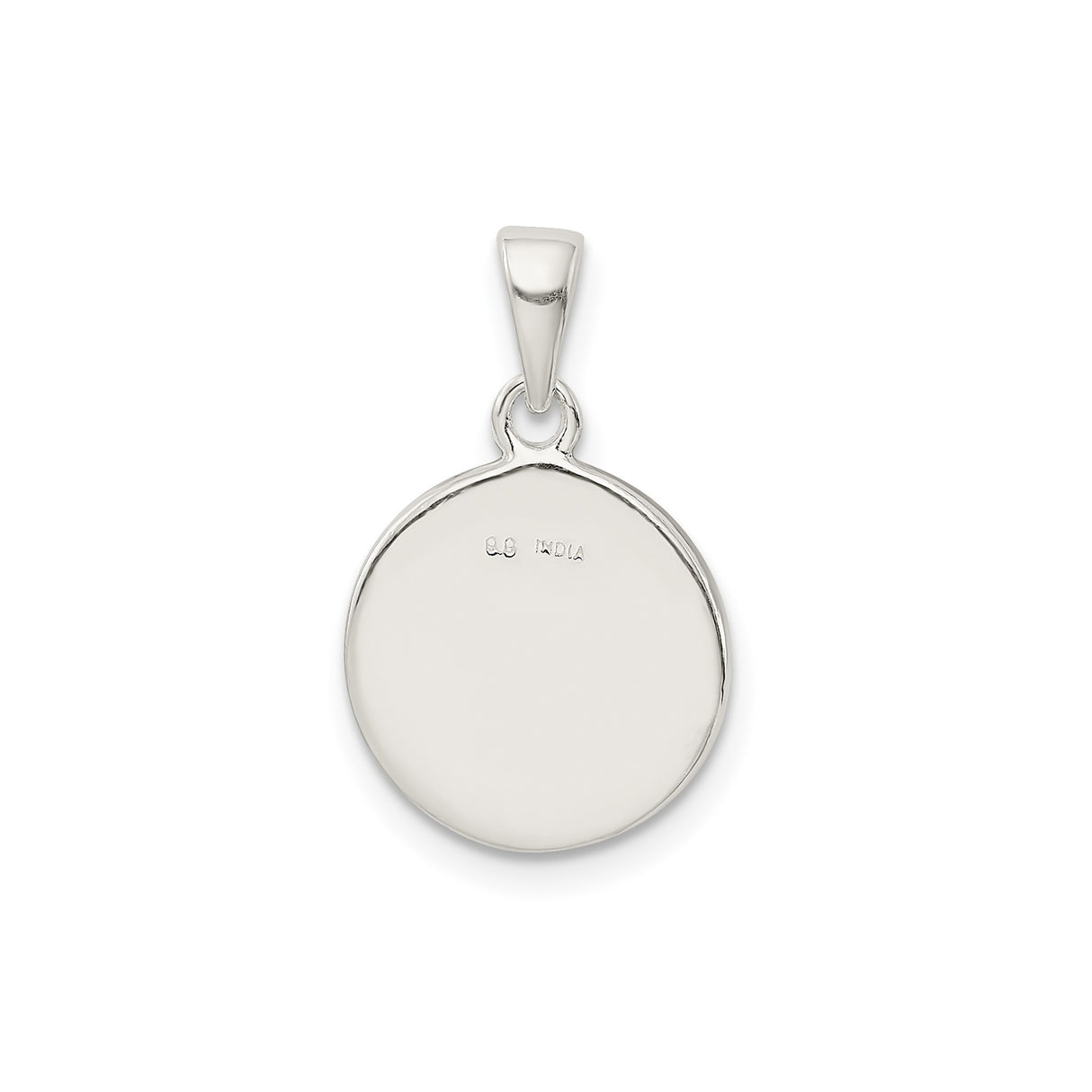 Sterling Silver Initial Pendant with Raised Letter E, Textured Circle Charm Design