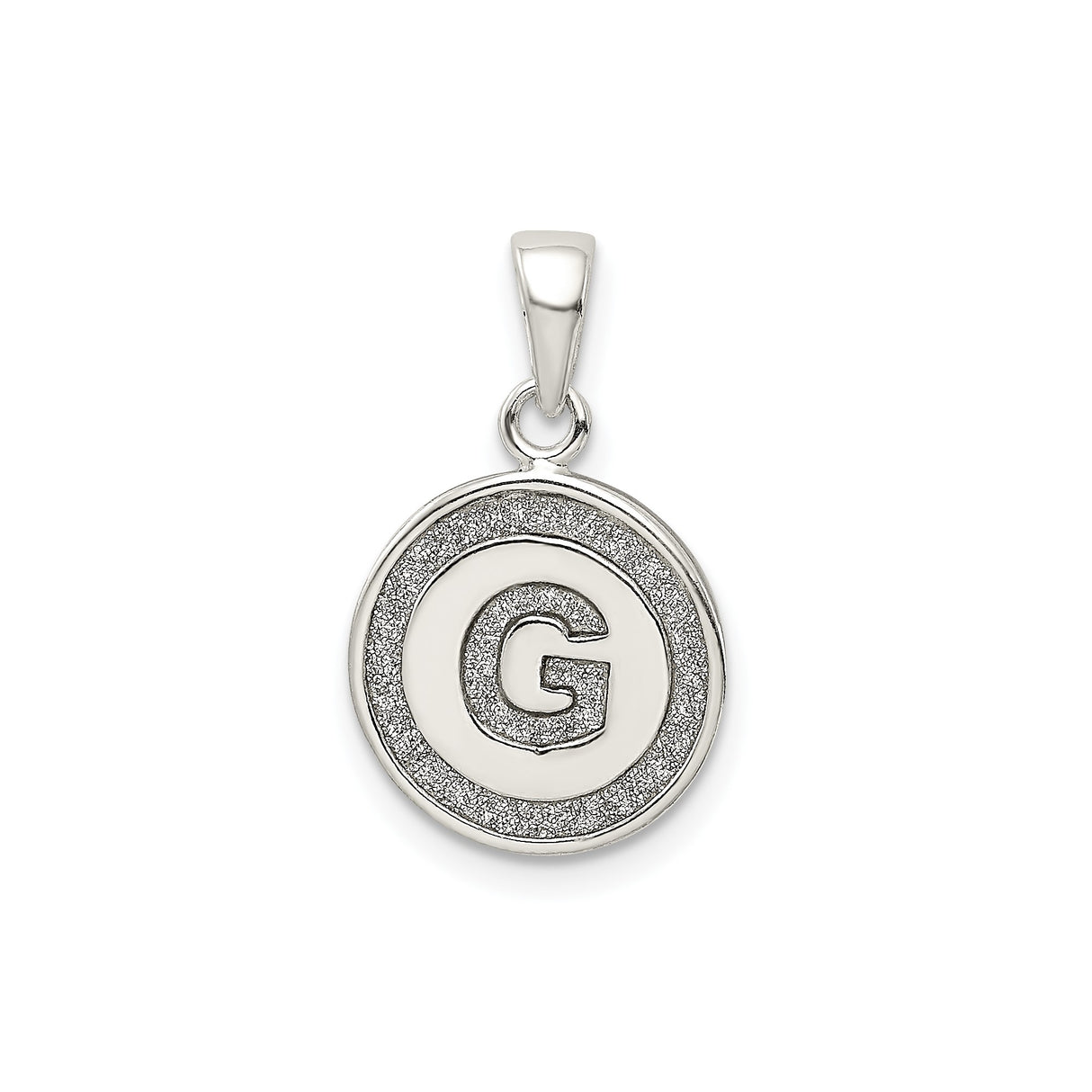 Sterling Silver Pendant with Textured Letter G Design, Lightweight Alphabet Charm for Women