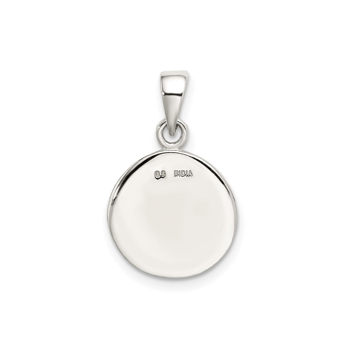 Sterling Silver Initial N Pendant with Textured Round Disc Charm Jewelry