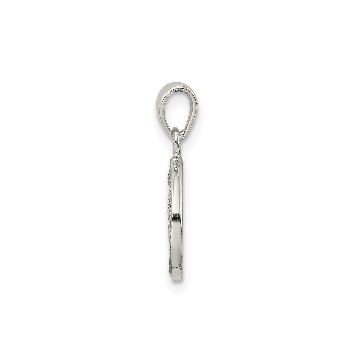 Sterling Silver Circle Pendant with Textured Concentric Rings, Geometric Modern Design