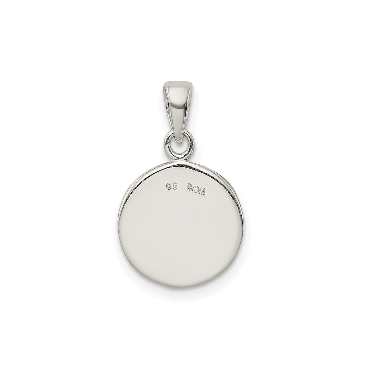 Sterling Silver Circle Pendant with Textured Concentric Rings, Geometric Modern Design