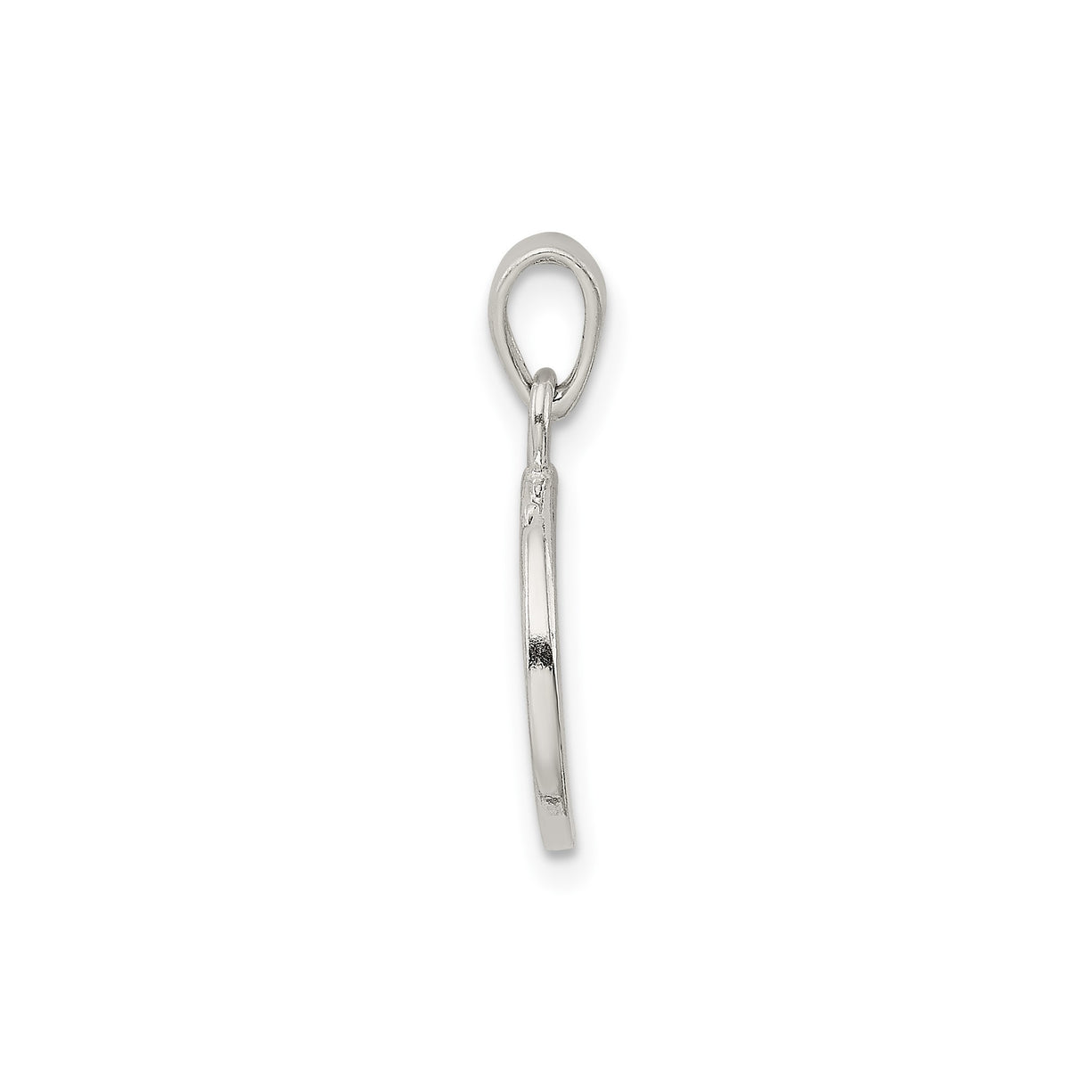 Sterling Silver Letter R Pendant, Textured Circle Initial Charm, Unisex Monogram Jewelry