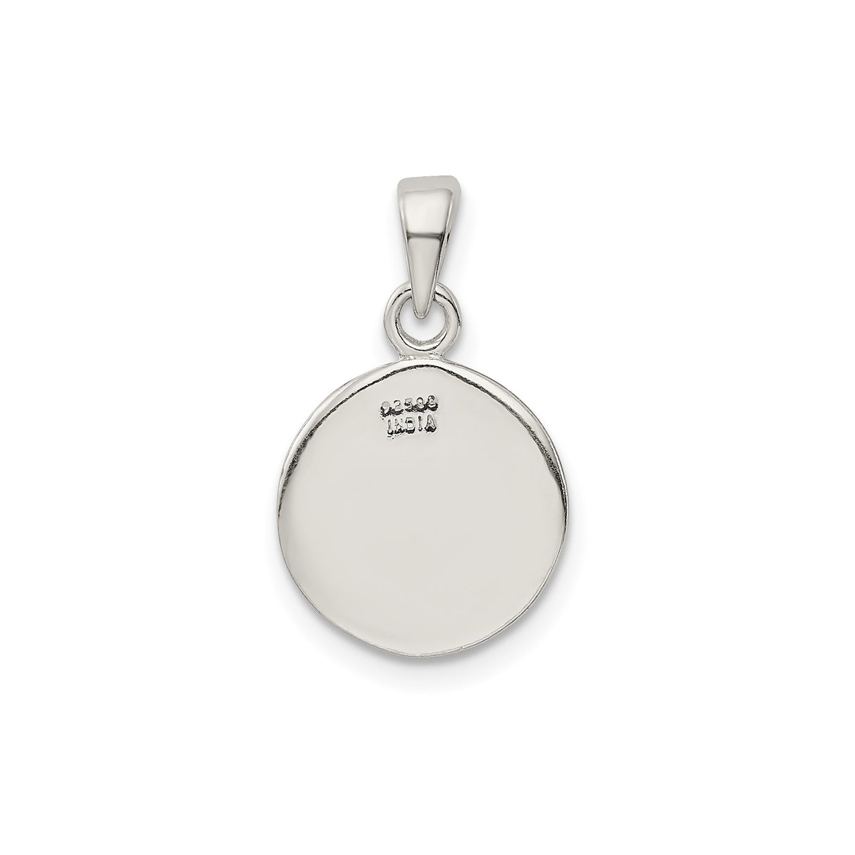 Sterling Silver Letter R Pendant, Textured Circle Initial Charm, Unisex Monogram Jewelry