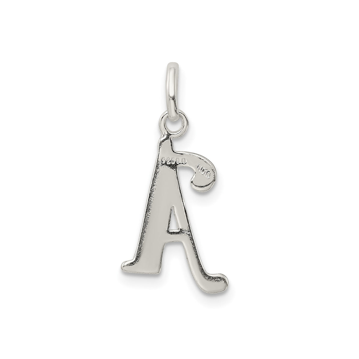 Sterling Silver Initial Pendant Charm, Script Letter A Monogram Jewelry for Women or Unisex Wear