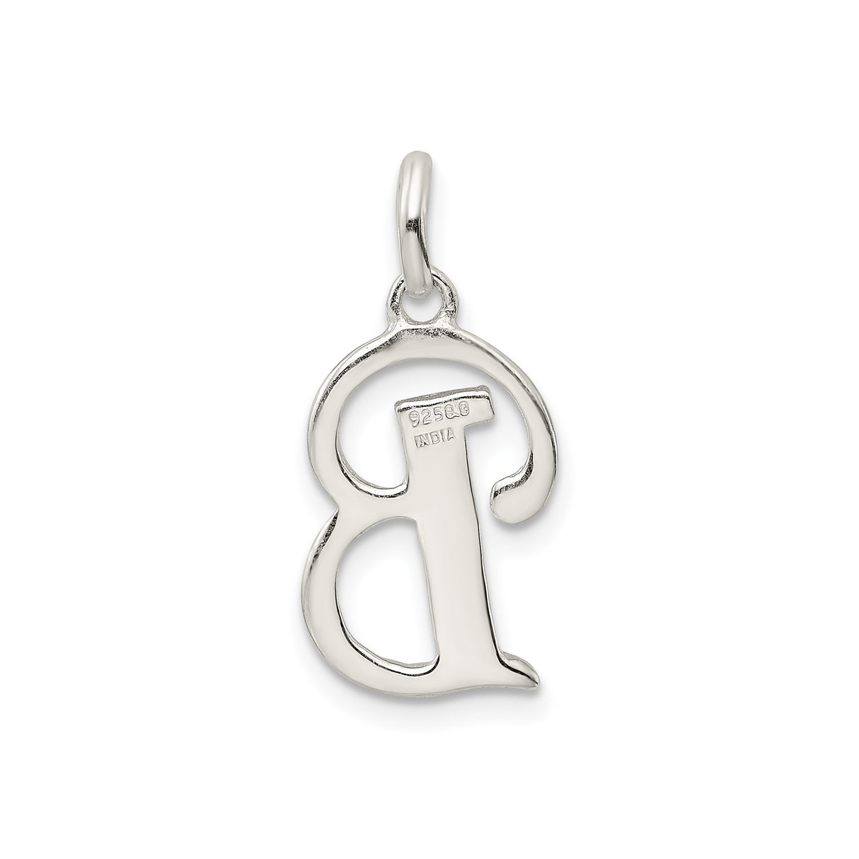 Sterling Silver Letter B Pendant Charm with Polished and Textured Design