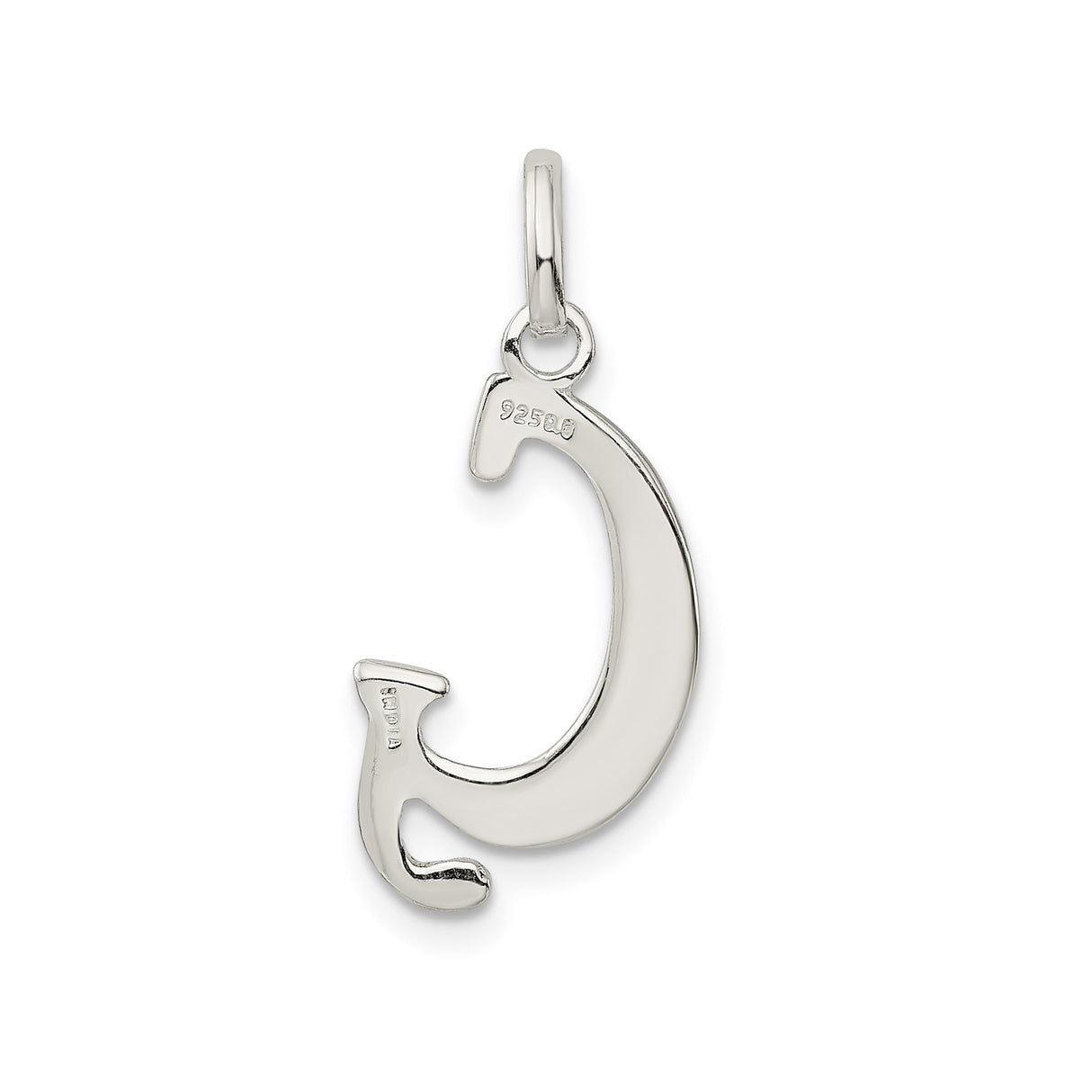 Sterling Silver Initial Pendant, Letter G Monogram Charm with Polished and Textured Finish