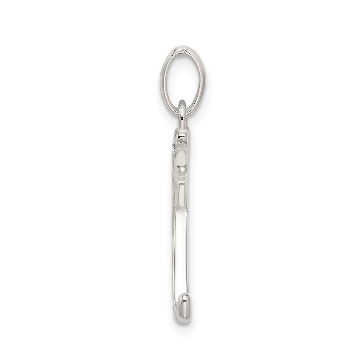 Sterling Silver Pendant with Letter K, Vertical Textured Initial Charm for Women