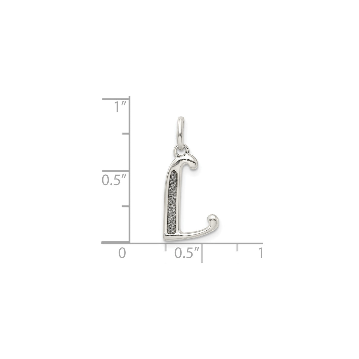 Sterling Silver Letter L Pendant, Textured Alphabet Charm, Minimalist Monogram Jewelry