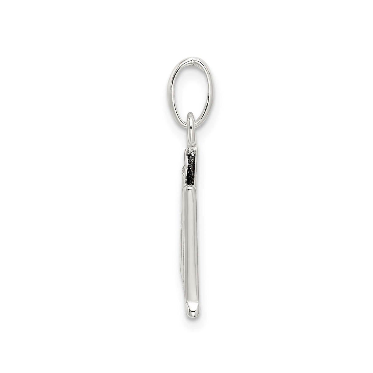 Sterling Silver Script Letter M Pendant, Polished and Textured Monogram Charm for Women