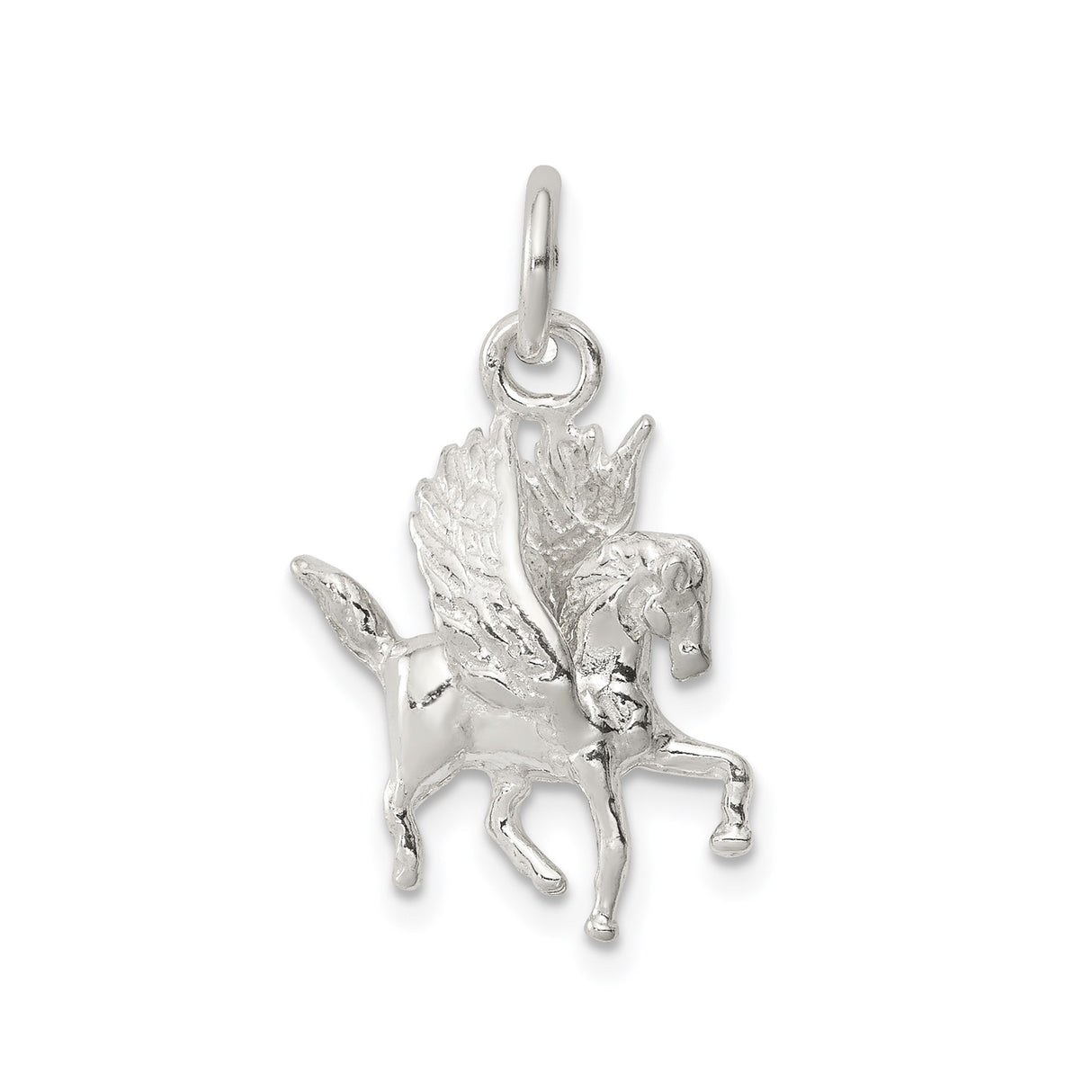 Sterling Silver Pegasus Pendant, Winged Horse Charm Inspired by Greek Mythology