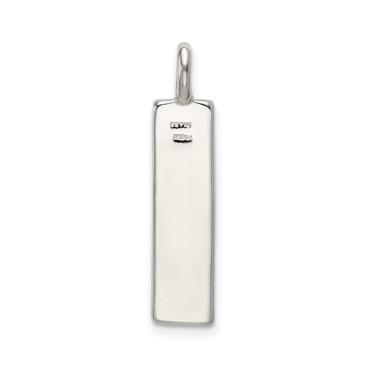 Sterling Silver Vertical Bar Pendant, Unisex Design with Family Message, Modern Minimalist Style