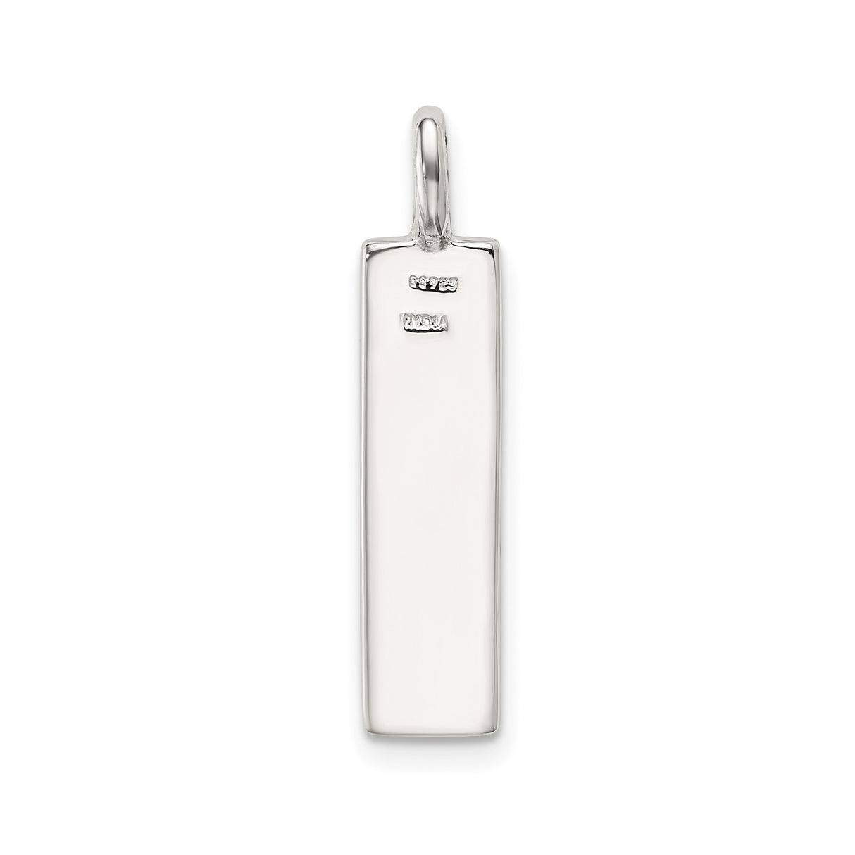 Sterling Silver Vertical Bar Pendant with Believe Message, Minimalist Inspirational Jewelry