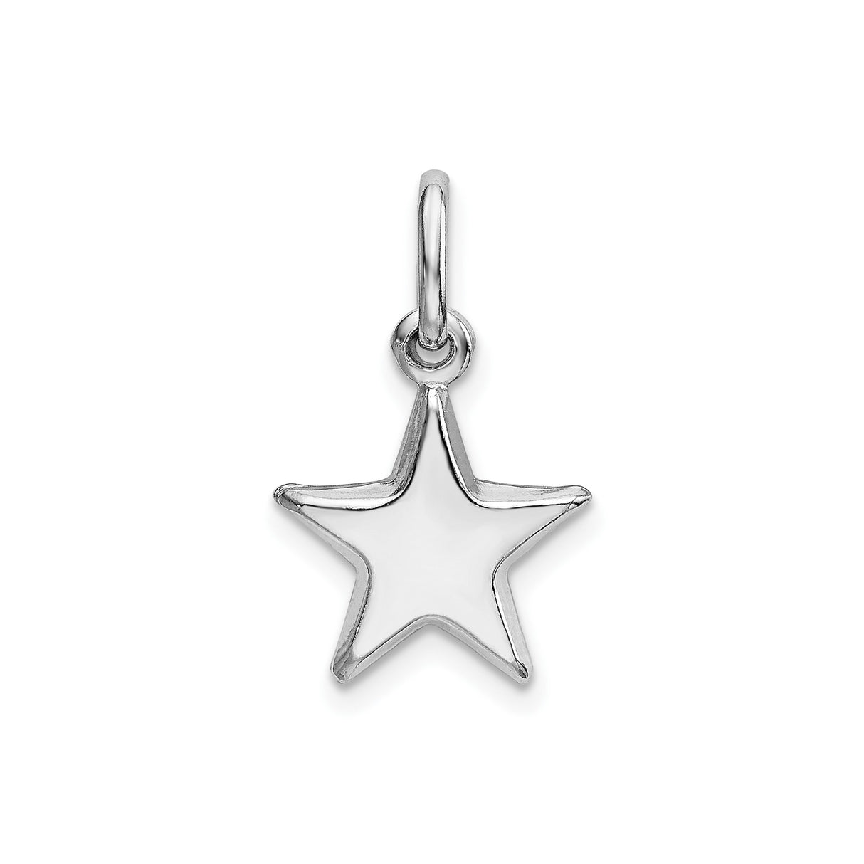 Sterling Silver Star Pendant Charm, Open-Frame Five-Pointed Symbol, Minimalist Design