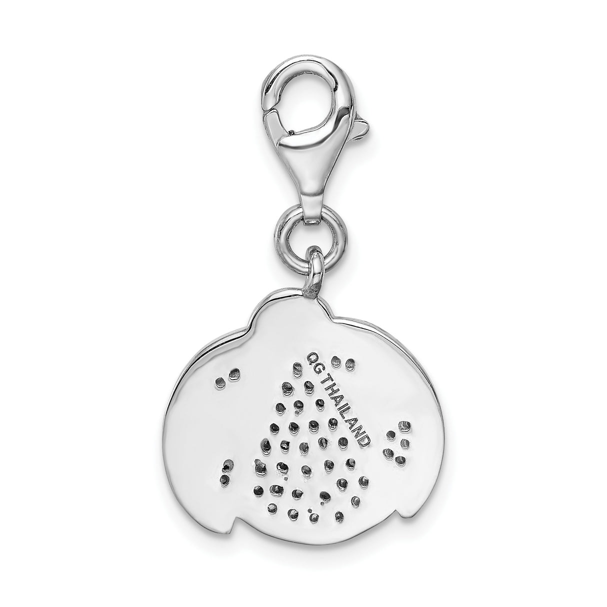Sterling Silver Ladybug Charm with Cubic Zirconia, Nature-Inspired Symbol of Protection and Luck