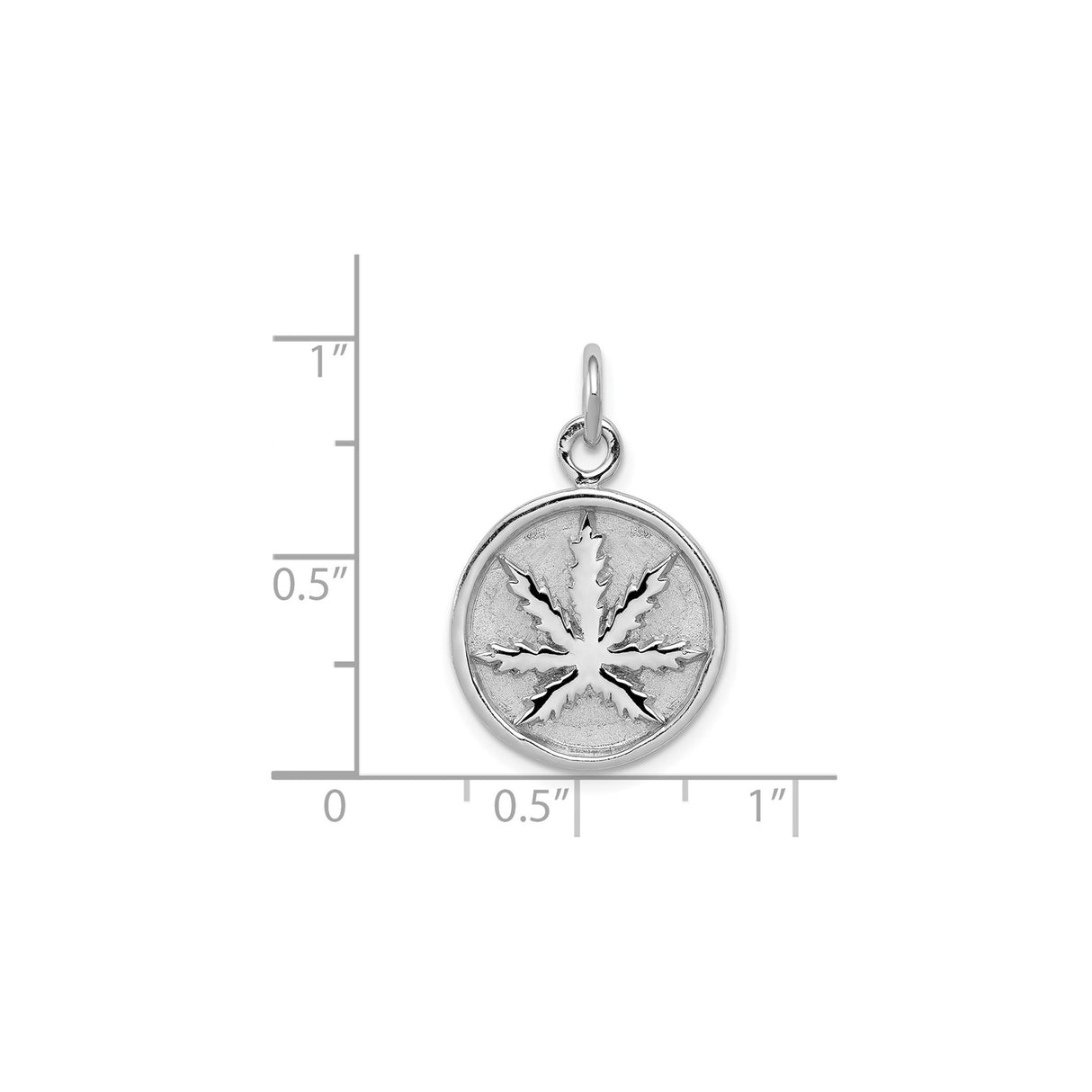 Sterling Silver Cannabis Leaf Pendant, Botanical Nature Symbol for Men and Women