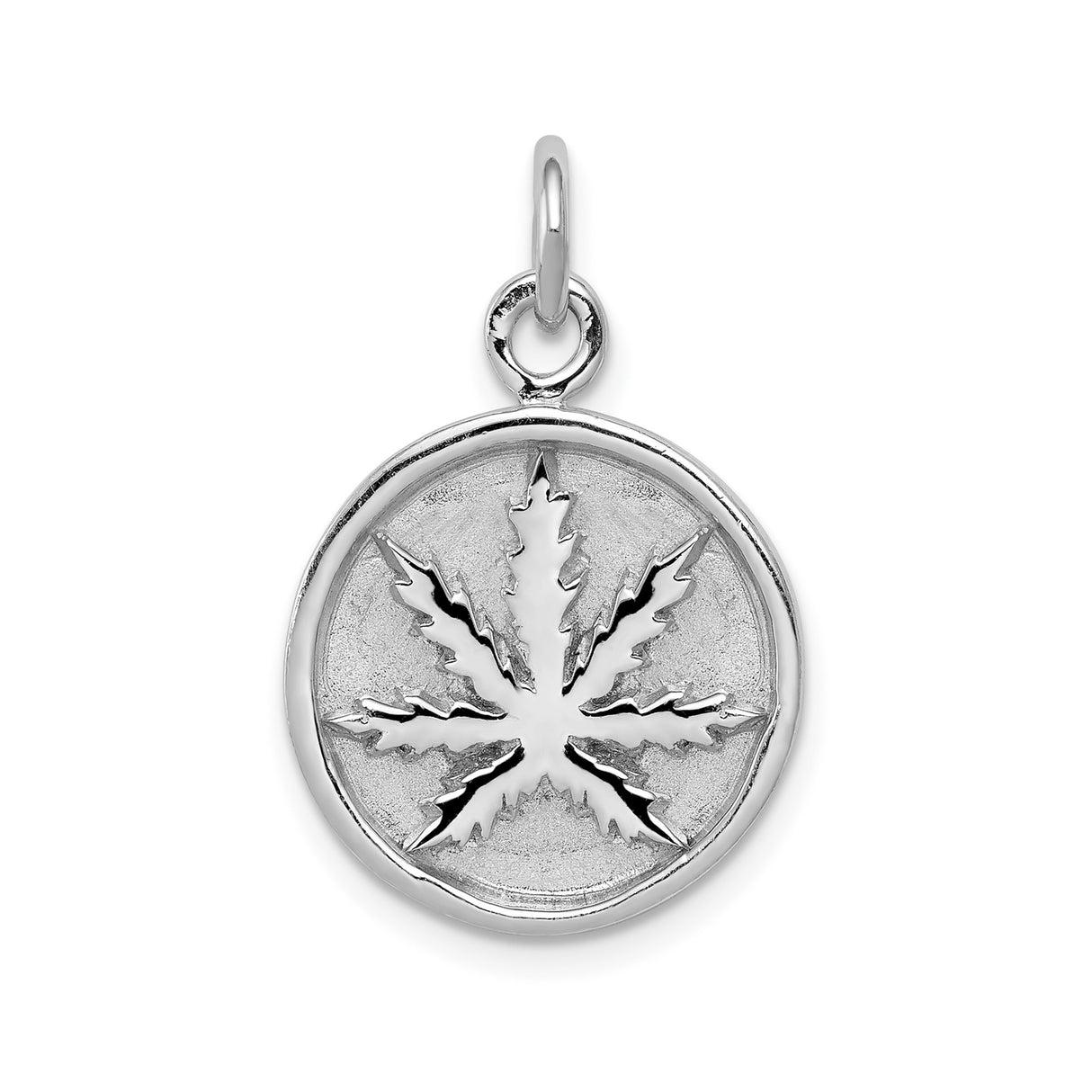 Sterling Silver Cannabis Leaf Pendant, Botanical Nature Symbol for Men and Women
