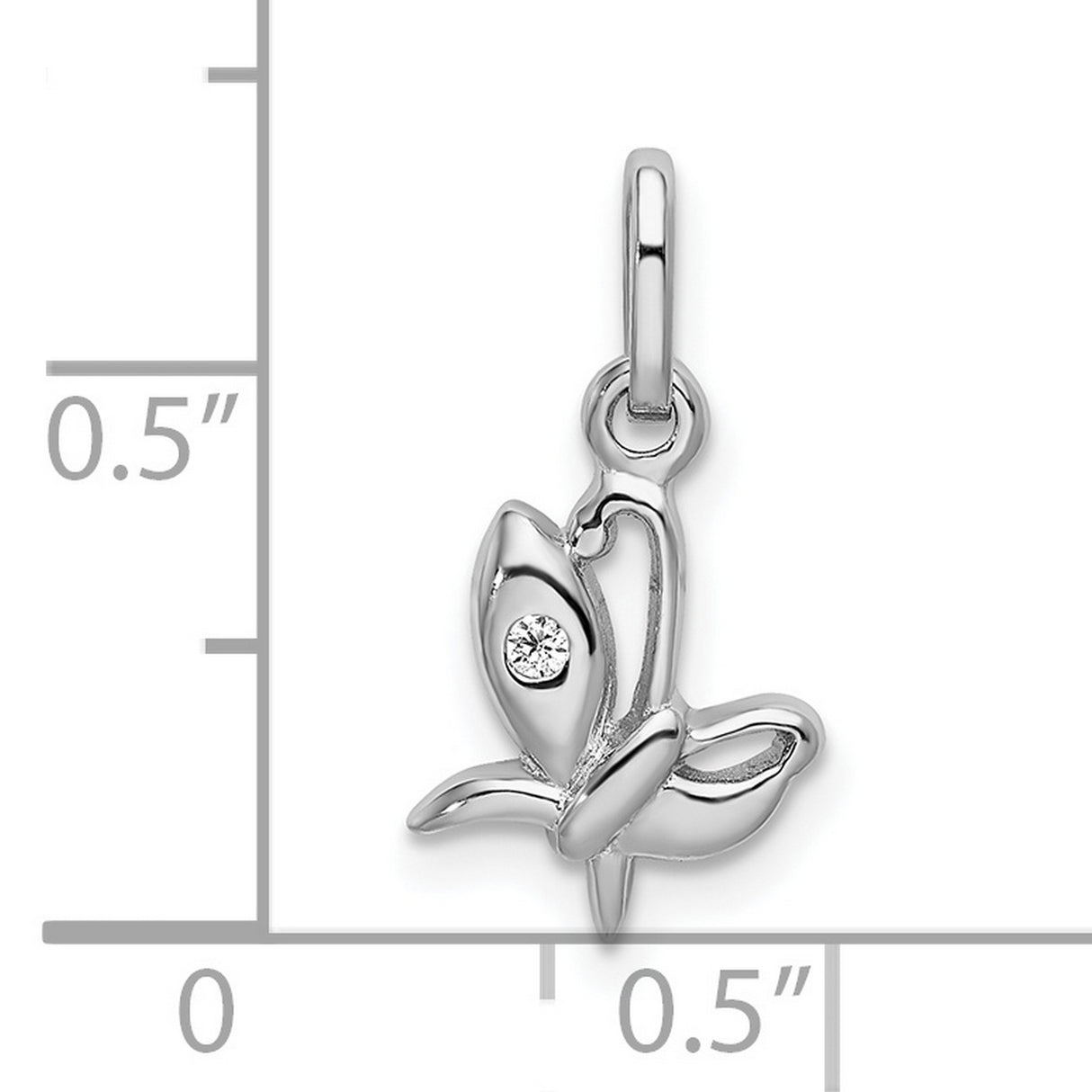 Sterling Silver Lotus Pendant with Cubic Zirconia, Yoga and Meditation Inspired Charm for Women