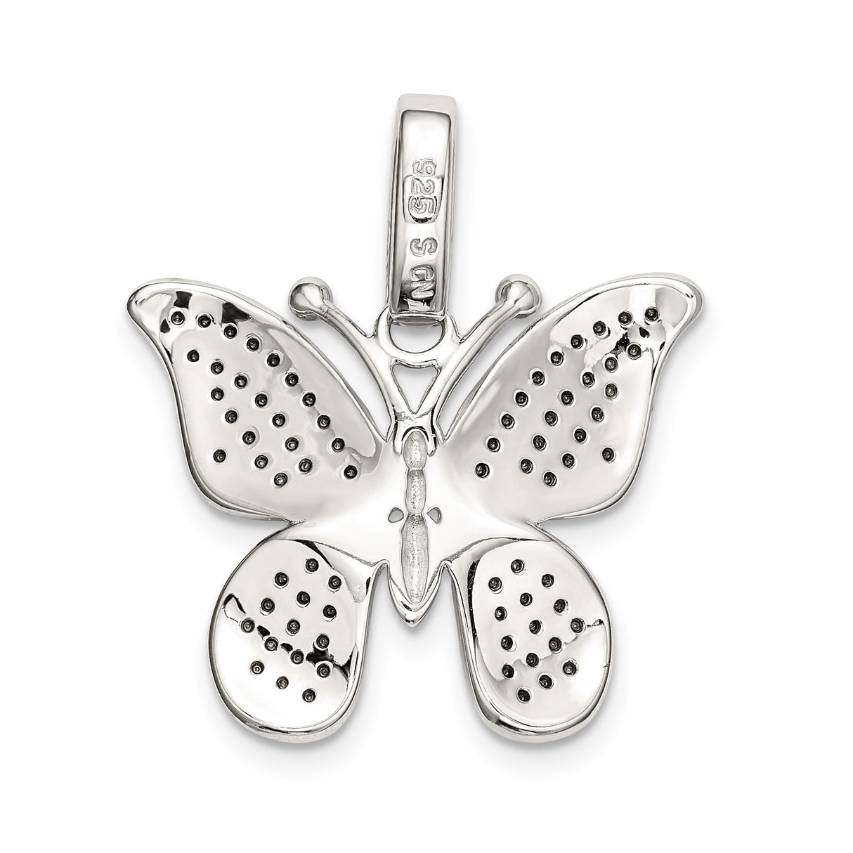 Sterling Silver Butterfly Pendant with Cubic Zirconia, Nature-Inspired Jewelry for Women