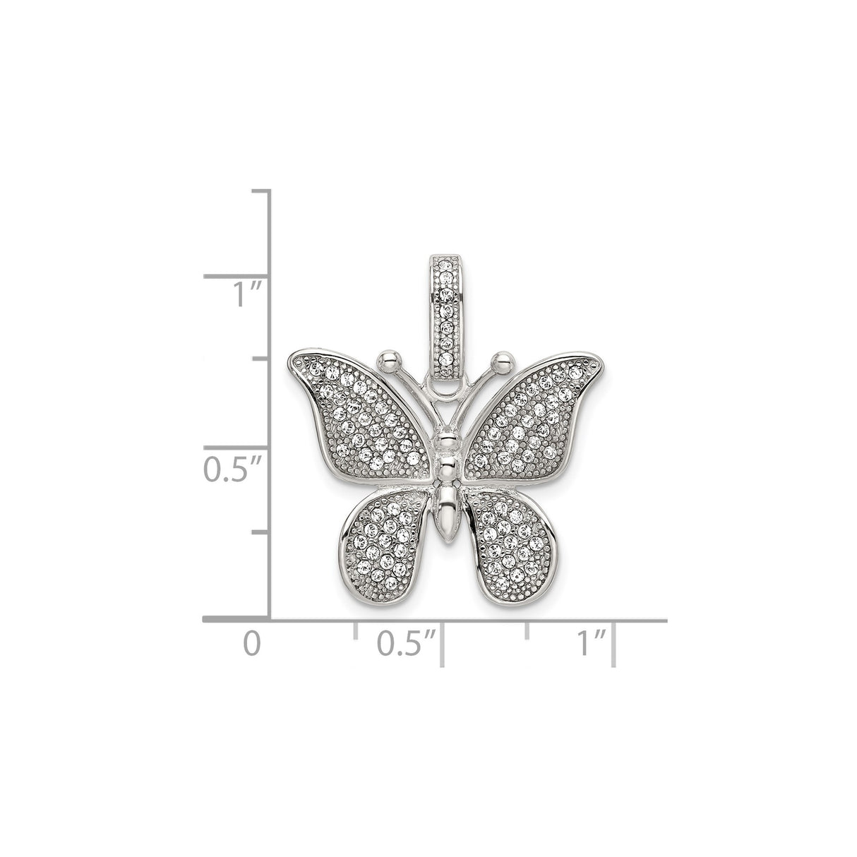 Sterling Silver Butterfly Pendant with Cubic Zirconia, Nature-Inspired Jewelry for Women