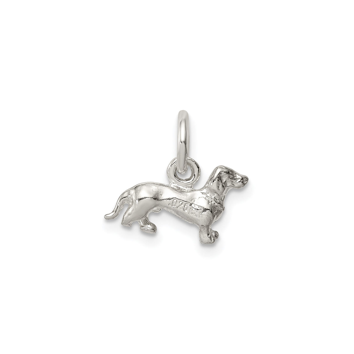Sterling Silver Dachshund Dog Charm Pendant, Detailed Silhouette Pet Jewelry for Women