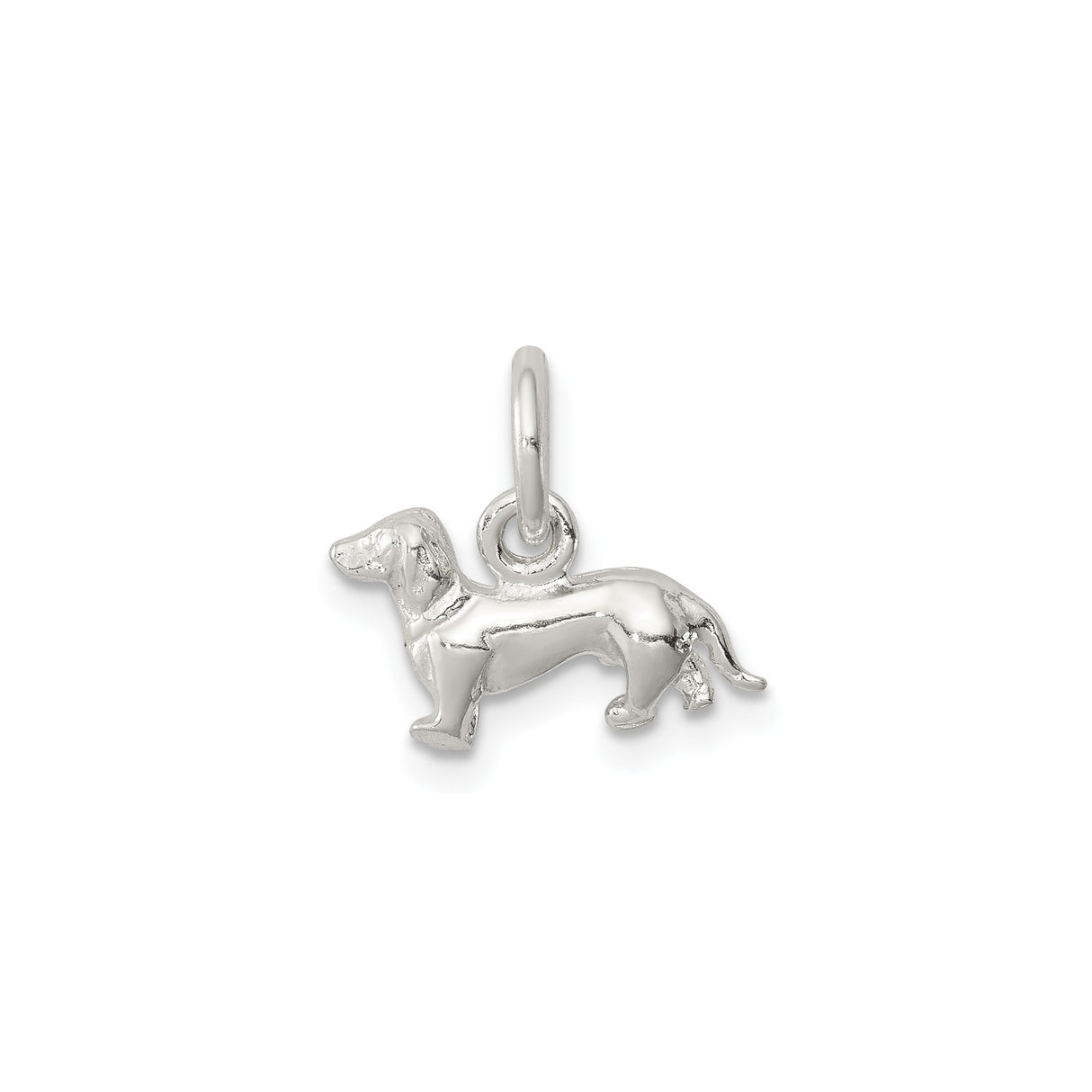 Sterling Silver Dachshund Dog Charm Pendant, Detailed Silhouette Pet Jewelry for Women