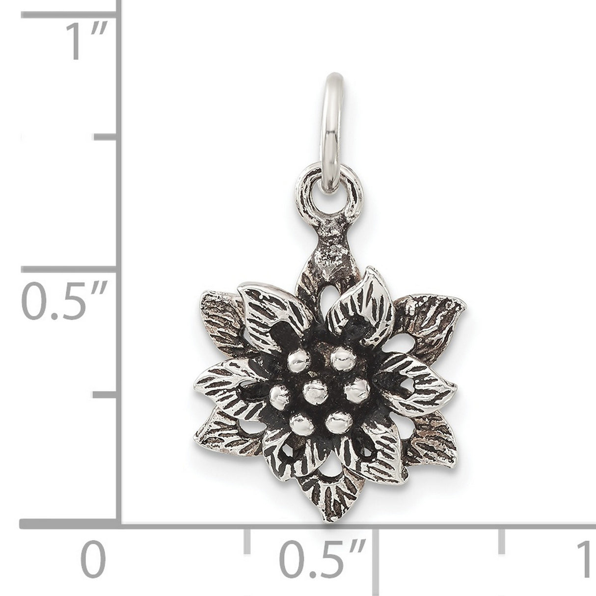 Sterling Silver Pendant with Edelweiss Alpine Flower, Floral Detailing, Folk-Inspired Jewelry for Women