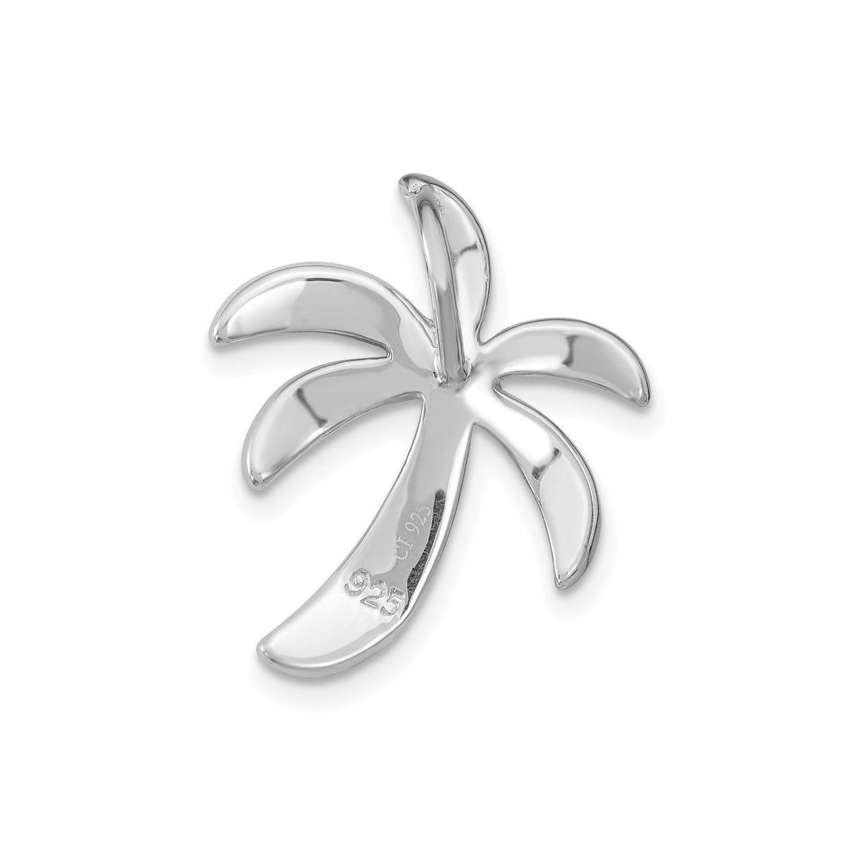 Sterling Silver Palm Tree Pendant with Abalone Shell Inlay, Tropical Beach Theme Jewelry